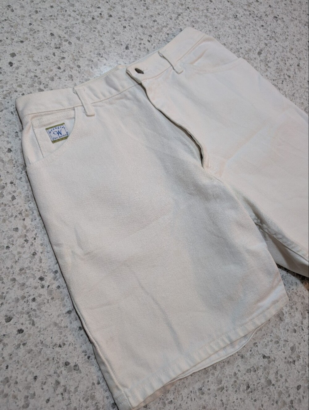 Vintage 27 Wrangler Shorts Wide Leg Western High Waist White Jean Short Preppy